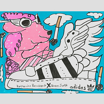 print by Katherine Bernhardt featuring an addidas tennis shoe