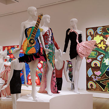Match Made in Heaven exhibition with mannequins displaying designs by Jeremy Scott