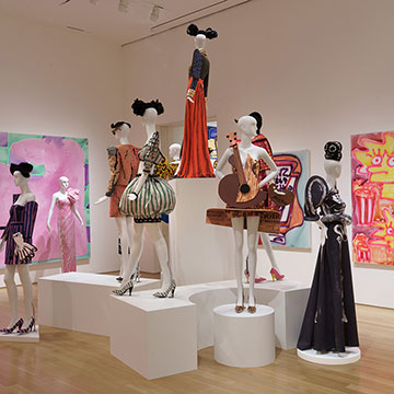 a view of the Katherine Bernhardt and Jeremy Scott exhibition at the Nerman Museum of Contemporary Art