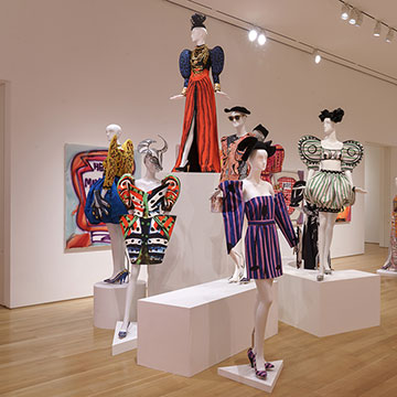 a view of the Katherine Bernhardt and Jeremy Scott exhibition at the Nerman Museum