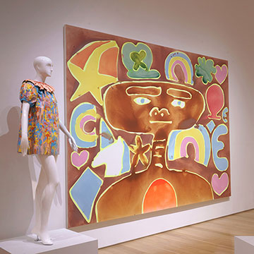 a large painting hangs in a gallery  at the Nerman Museum